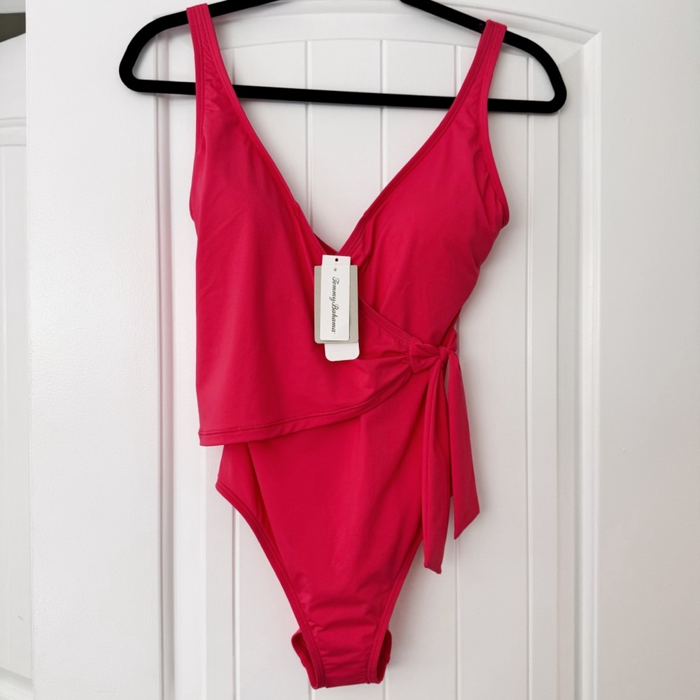 NWT Tommy Bahama Pearl Wrap Tie Front One Piece Swimsuit